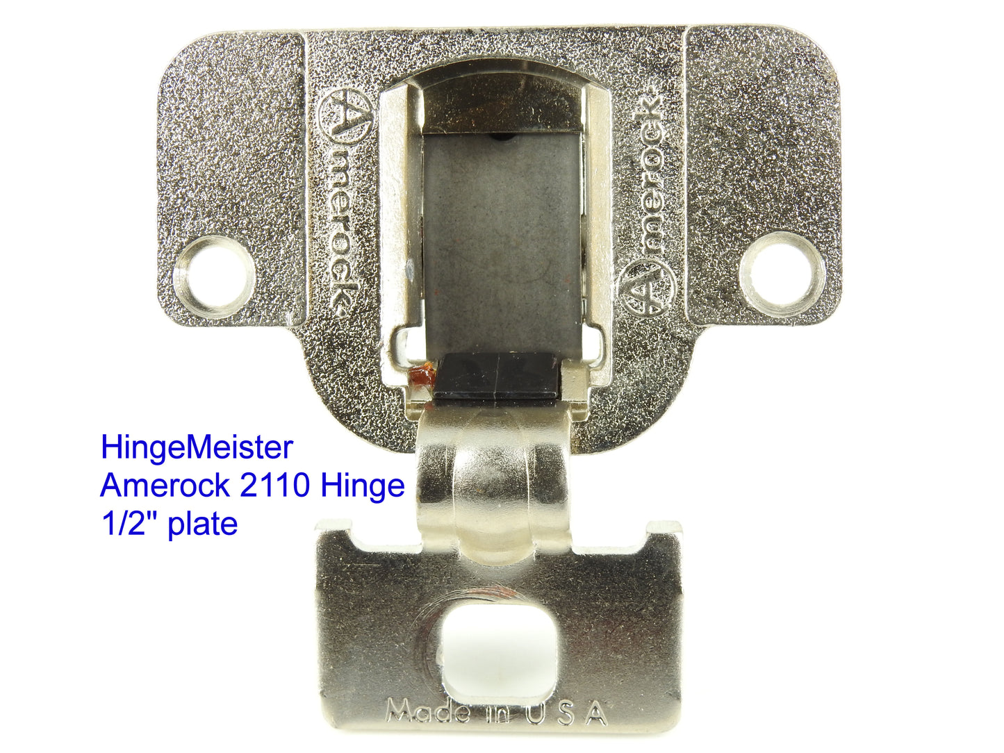 Amerock 2110 Hinge with 1/2" Base Plate - Nickel Finish - 48mm Drilling