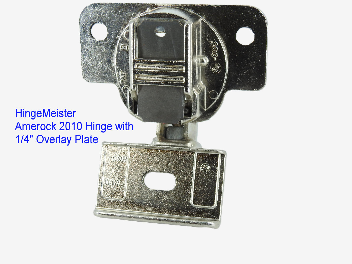 Amerock 2010 Hinge with 1/4" Base Plate - Nickel Finish - 45mm Drilling