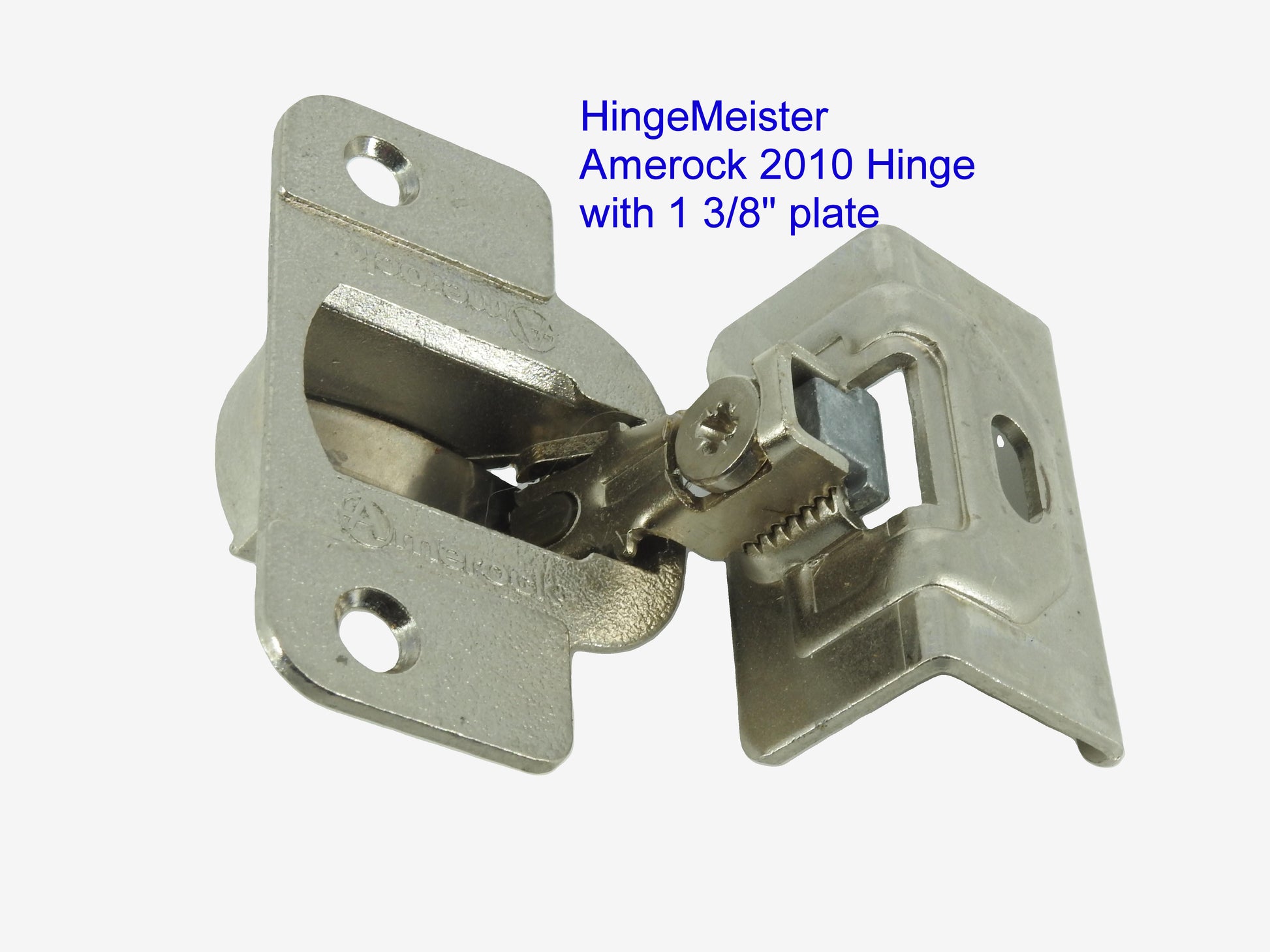 Amerock 2010 Hinge  Nickel Finish with 1 3/8" single screw Base Plate - 45mm Drilling