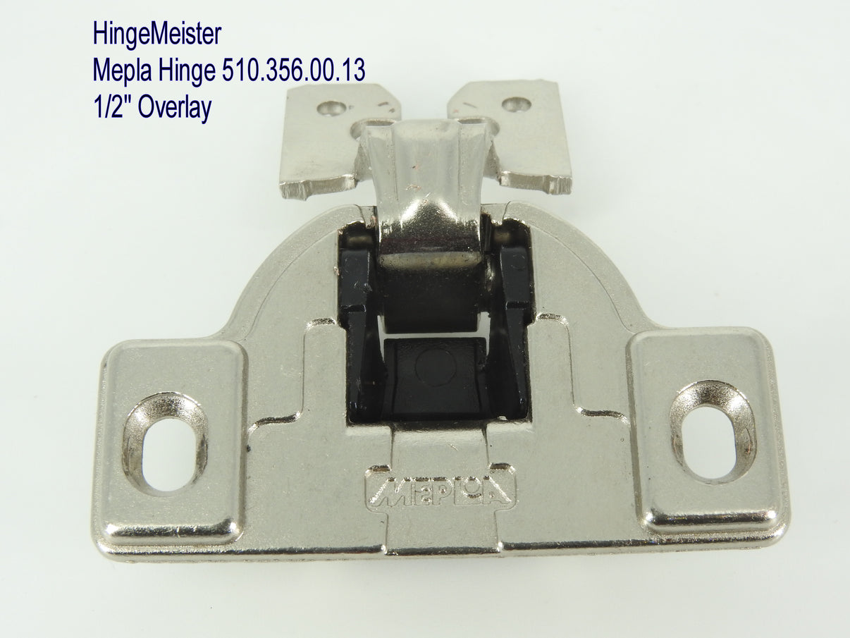 Mepla Hinge ACC 162 1/2" Overlay 510.356.00.13 plate Straight to