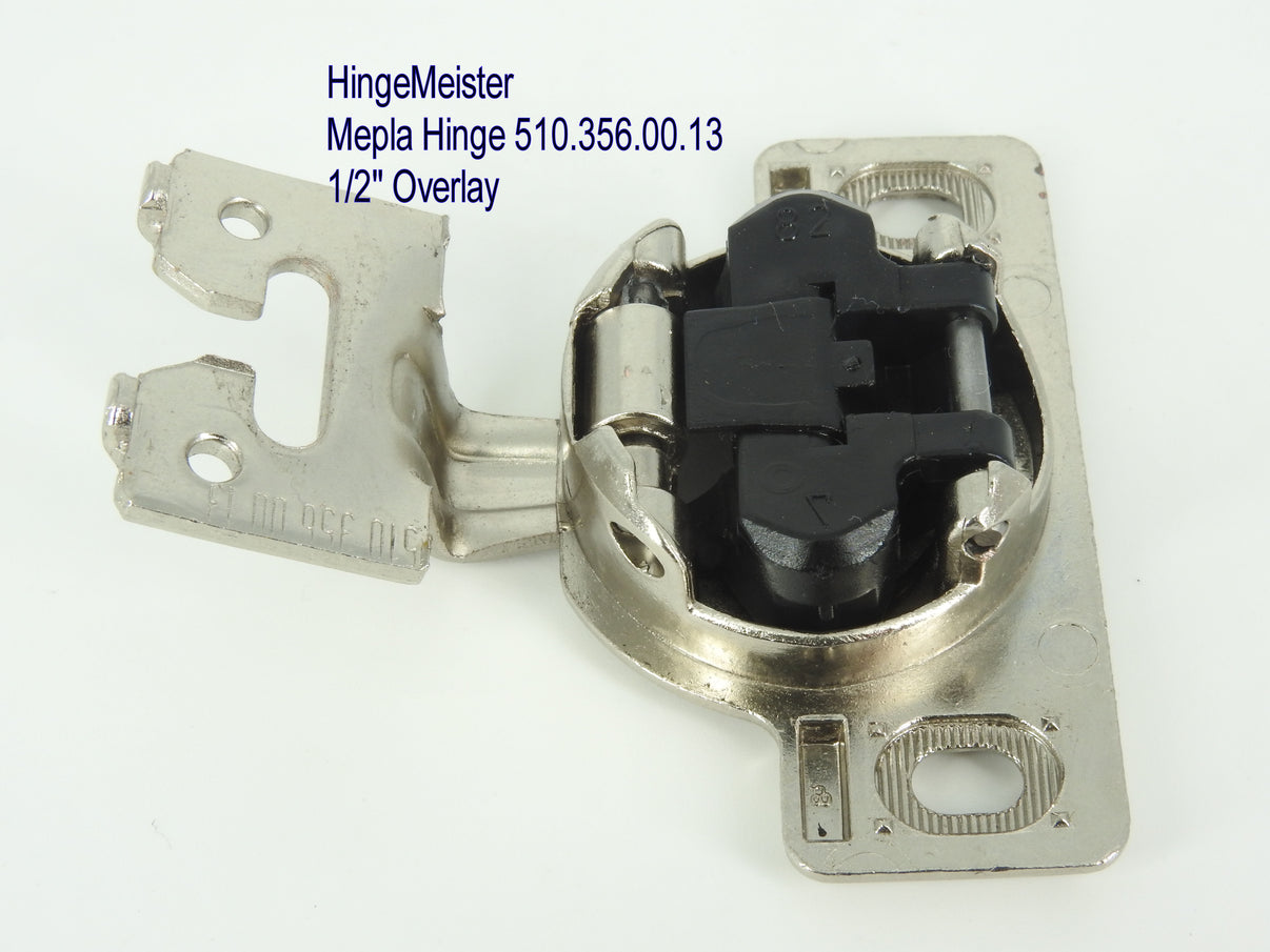 Mepla Hinge ACC 162 1/2" Overlay 510.356.00.13 plate Straight to