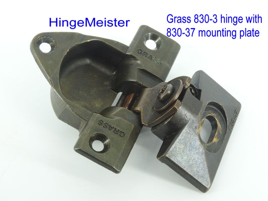 Grass 830 3 Screw hole Hinge with 830-37 bronze  - Refurbished Complete