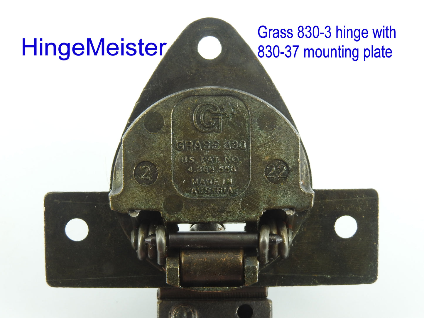 Grass 830 3 Screw hole Hinge with 830-37 bronze  - Refurbished Complete