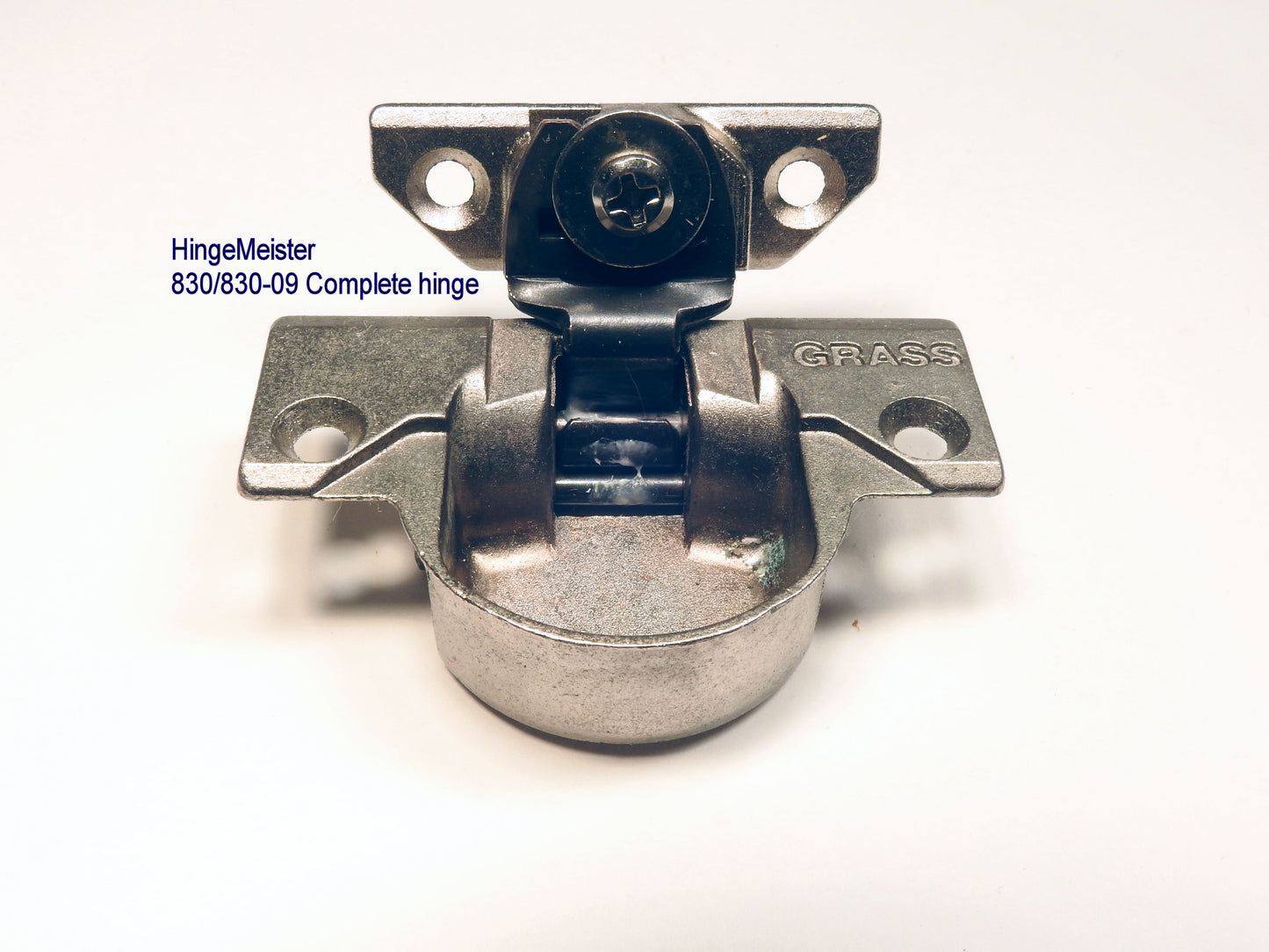 Grass 830 Hinge with 830-09 Mounting plate Nickel - Complete Hinge