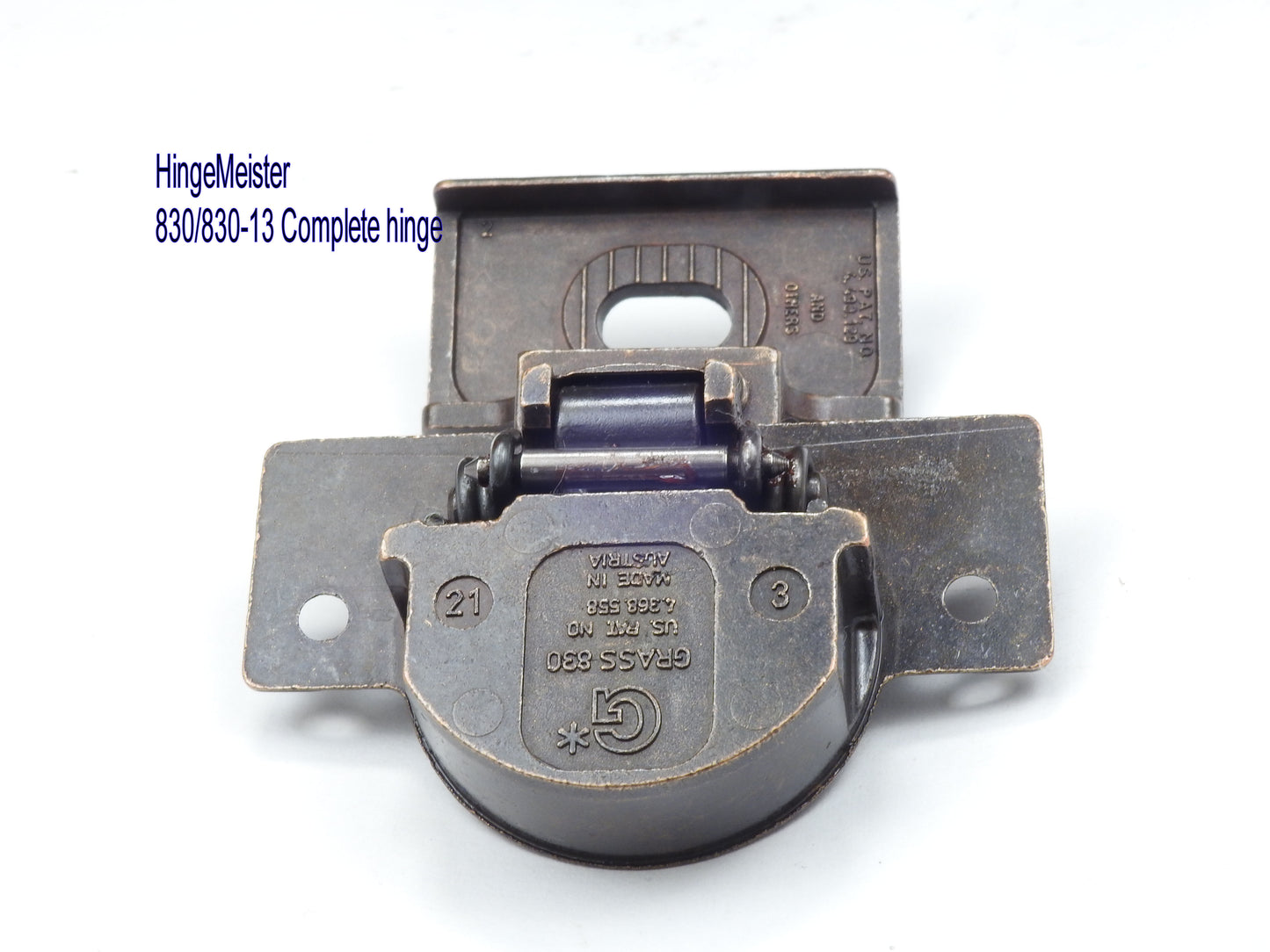 Grass 830-13 Bronze Hinge and mounting plate - Complete Hinge - Refurbished