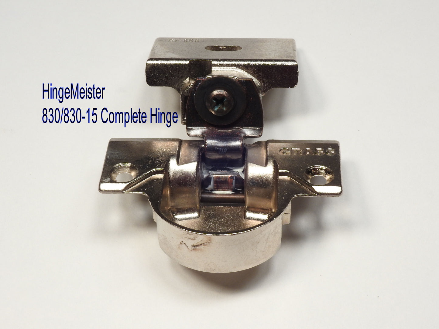 Grass 830-15 Nickel Hinge and mounting plate - Complete Hinge - Refurbished