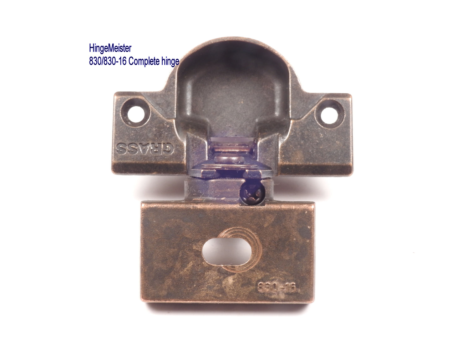 Grass 830-16 Bronze Hinge and mounting plate - Complete Hinge - Refurbished