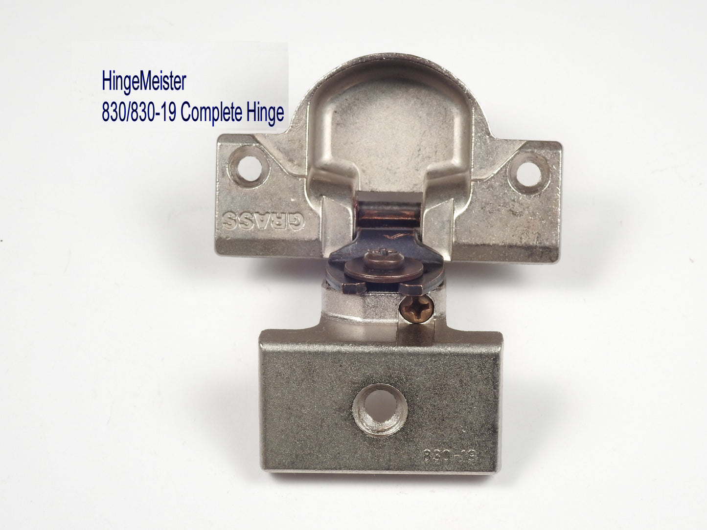 Grass 830-19 Nickel Hinge and mounting plate - A replacement for 830-40 hinge
