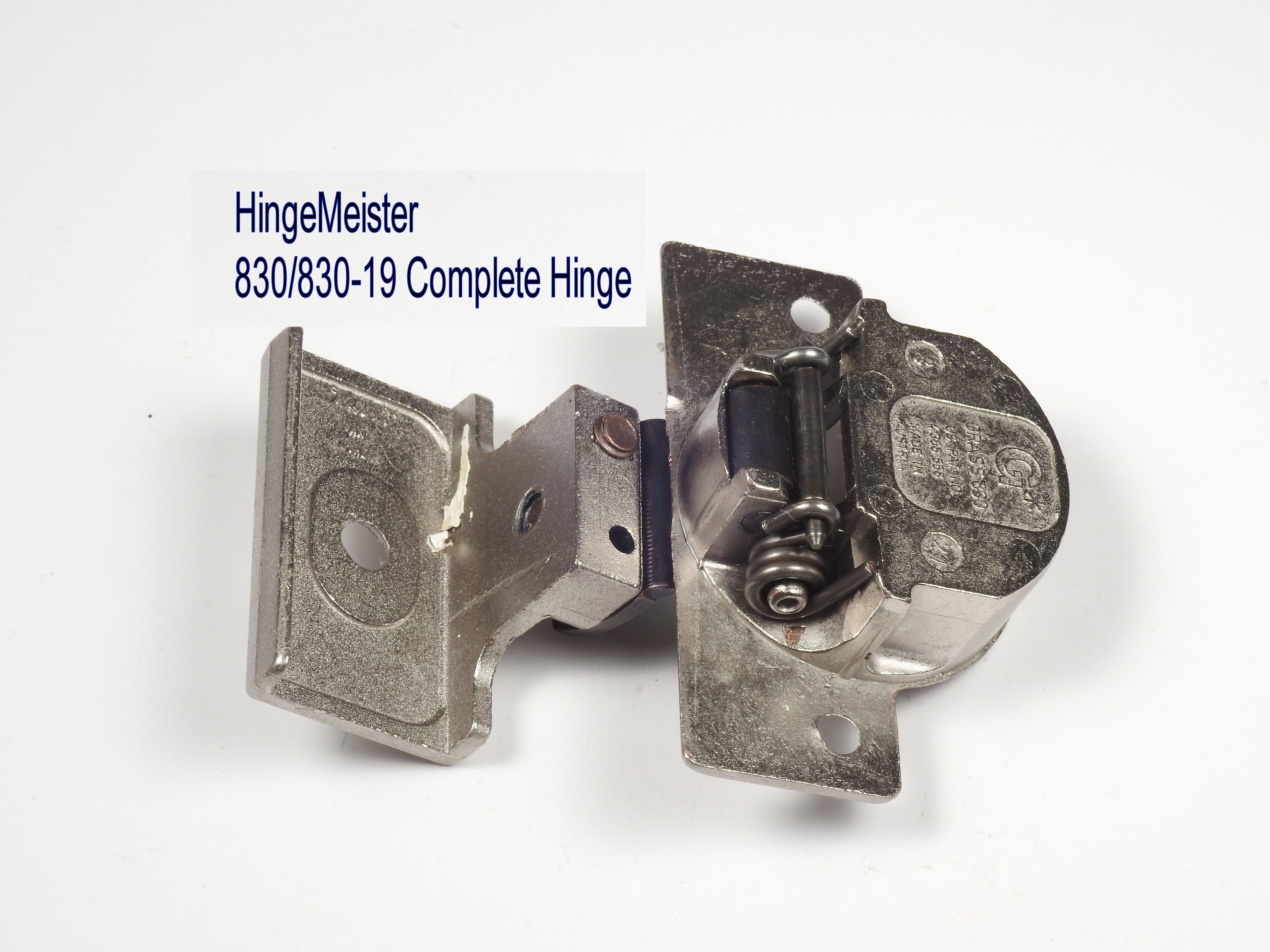 Complete Hinge - Grass 830 Hinge and 830-19 mounting plate Nickel