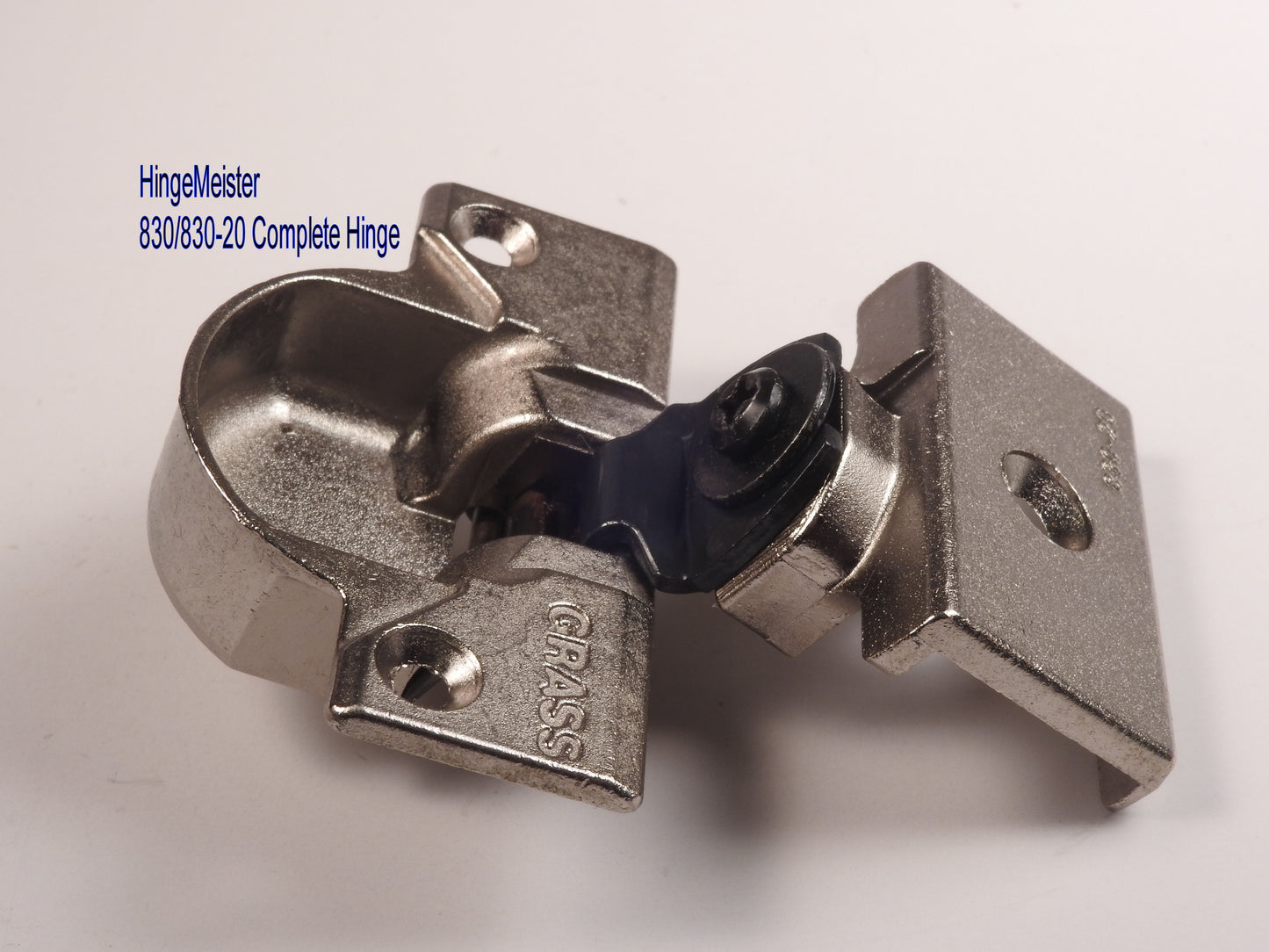 Grass 830-20 Nickel Hinge and mounting plate - Complete Hinge - Refurbished