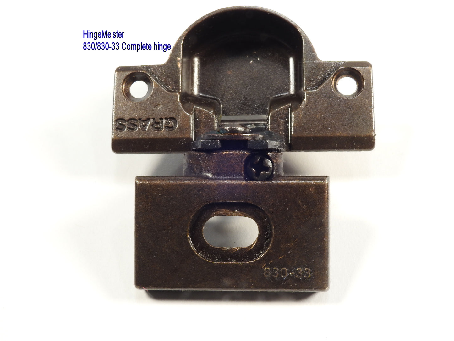 Grass 830-33 Bronze Hinge and mounting plate - Complete Hinge - Refurbished