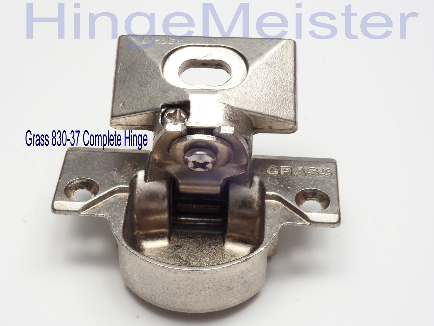 Grass 830-37 Nickel Hinge and mounting plate - Complete Hinge - Refurbished