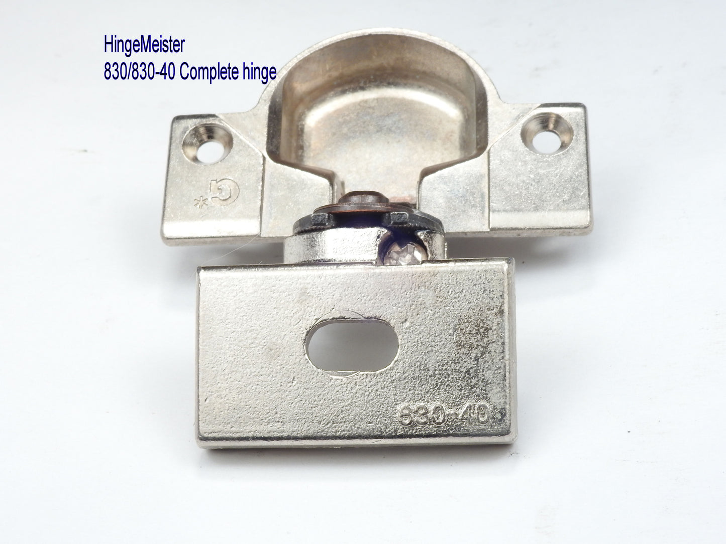 Grass 830-40 Nickel Hinge and mounting plate - Complete Hinge - Refurbished