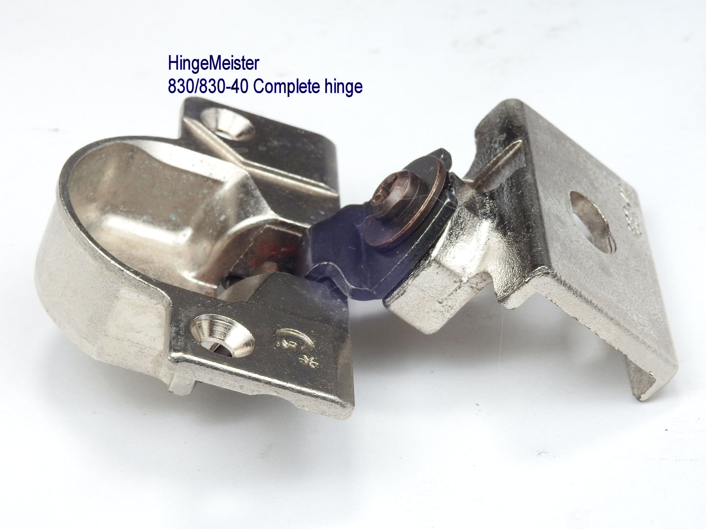 Grass 830-40 Nickel Hinge and mounting plate - Complete Hinge - Refurbished