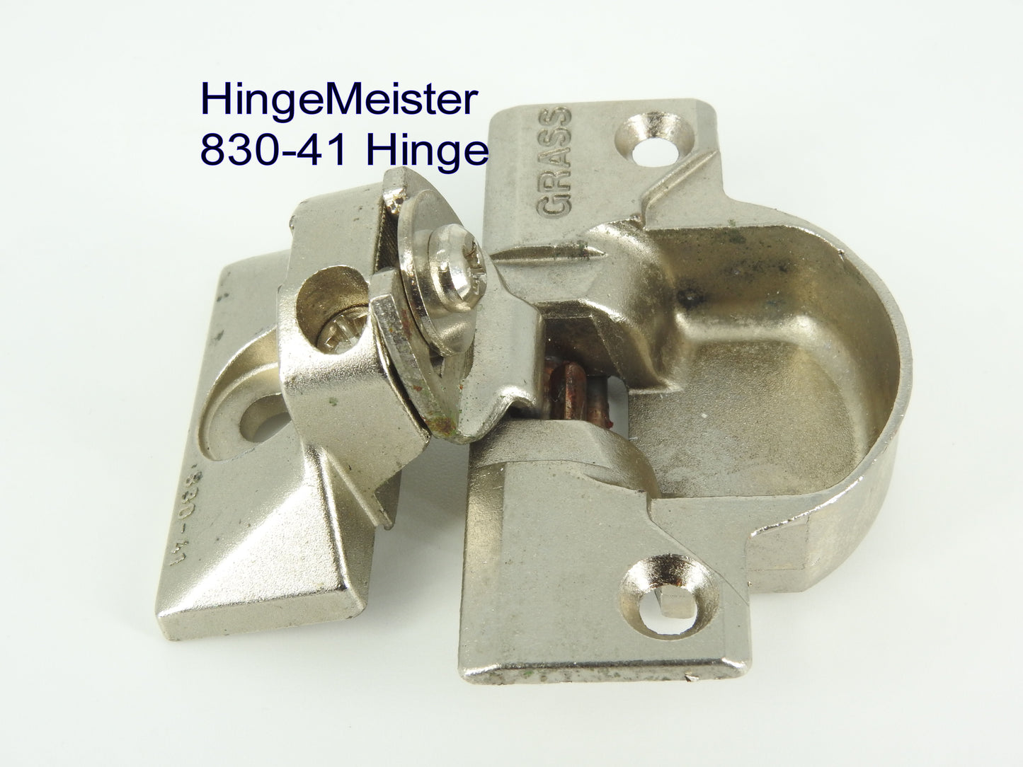 Grass 830-41 Nickel Hinge and mounting plate - Complete Hinge - Refurbished