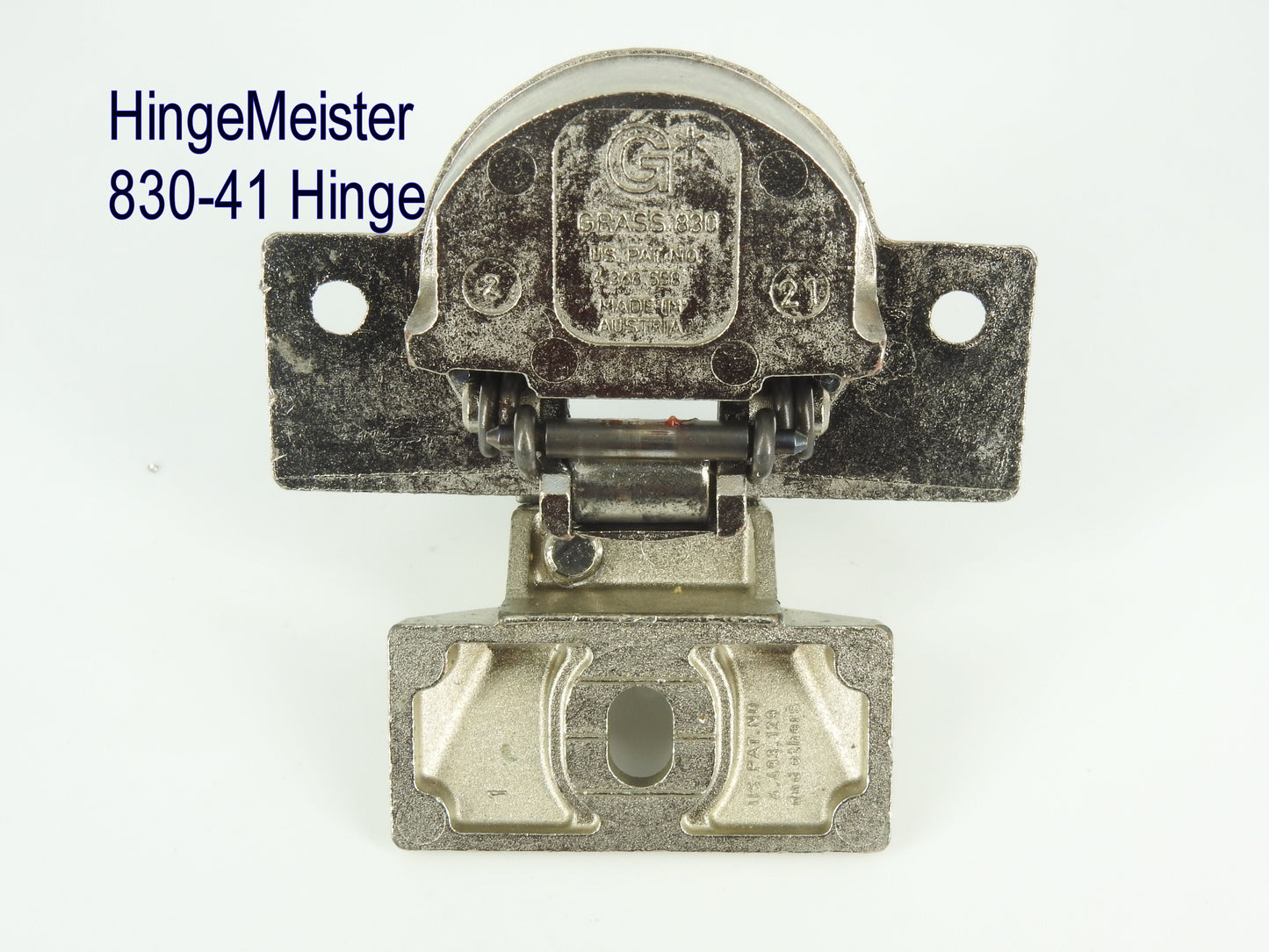 Grass 830-41 Nickel Hinge and mounting plate - Complete Hinge - Refurbished