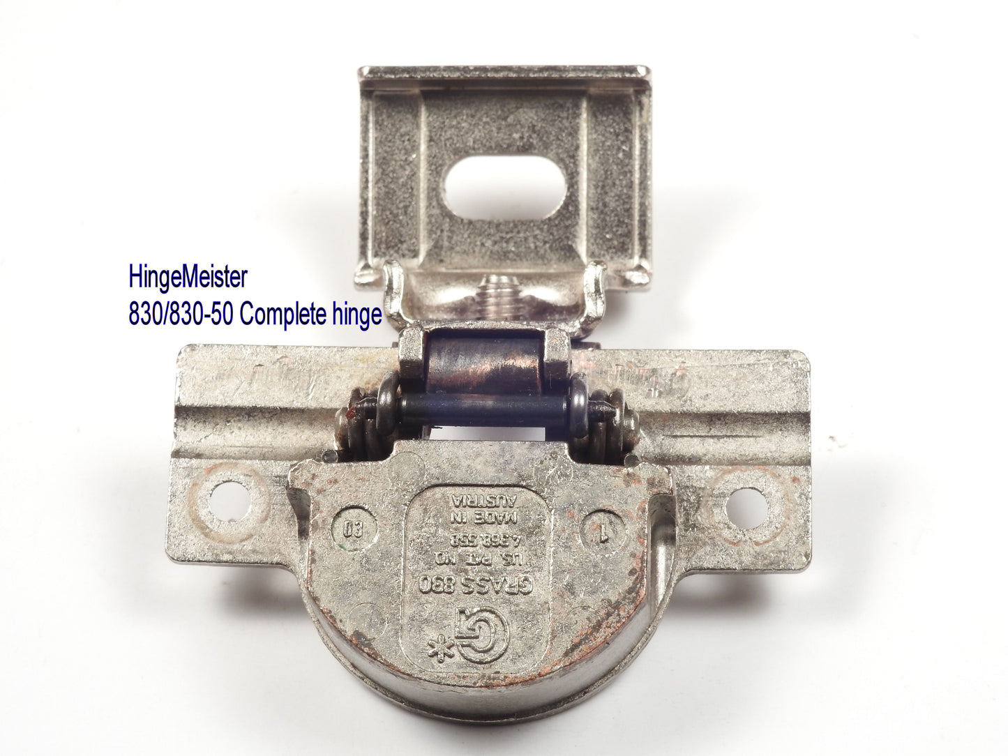 Grass 830-50 Nickel Hinge and Mounting plate - Complete Hinge - Refurbished
