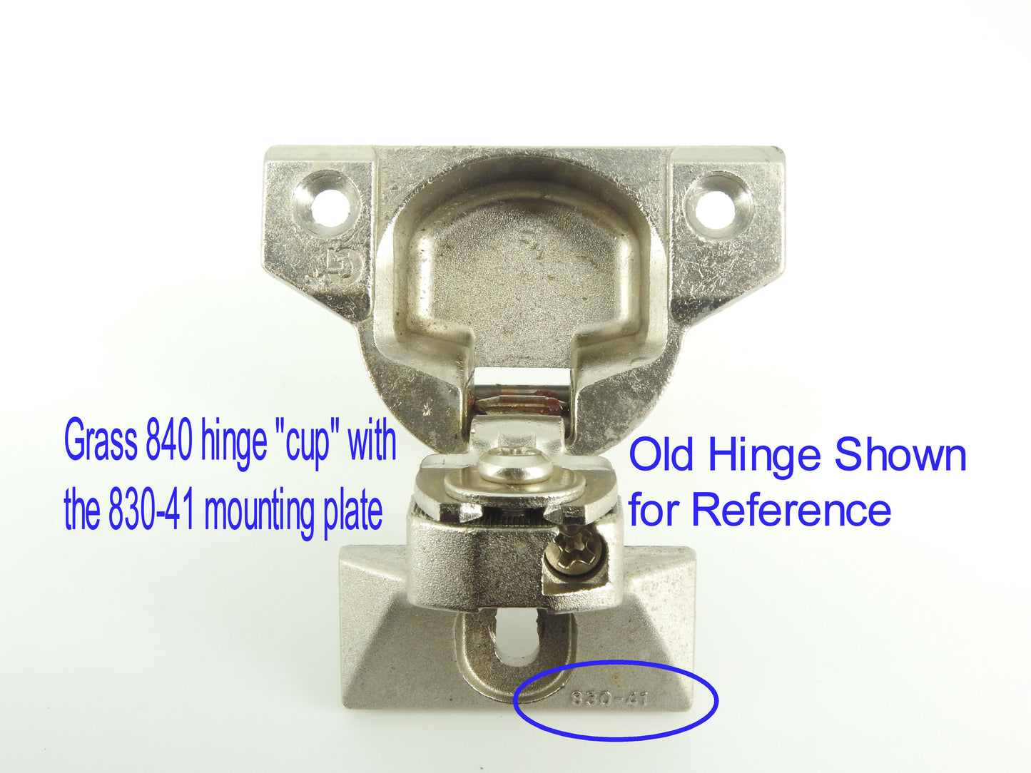 Grass 840 "cup" with 830-41 base plate -Soft Close Replacement hinge - NEW - Sold in Pairs