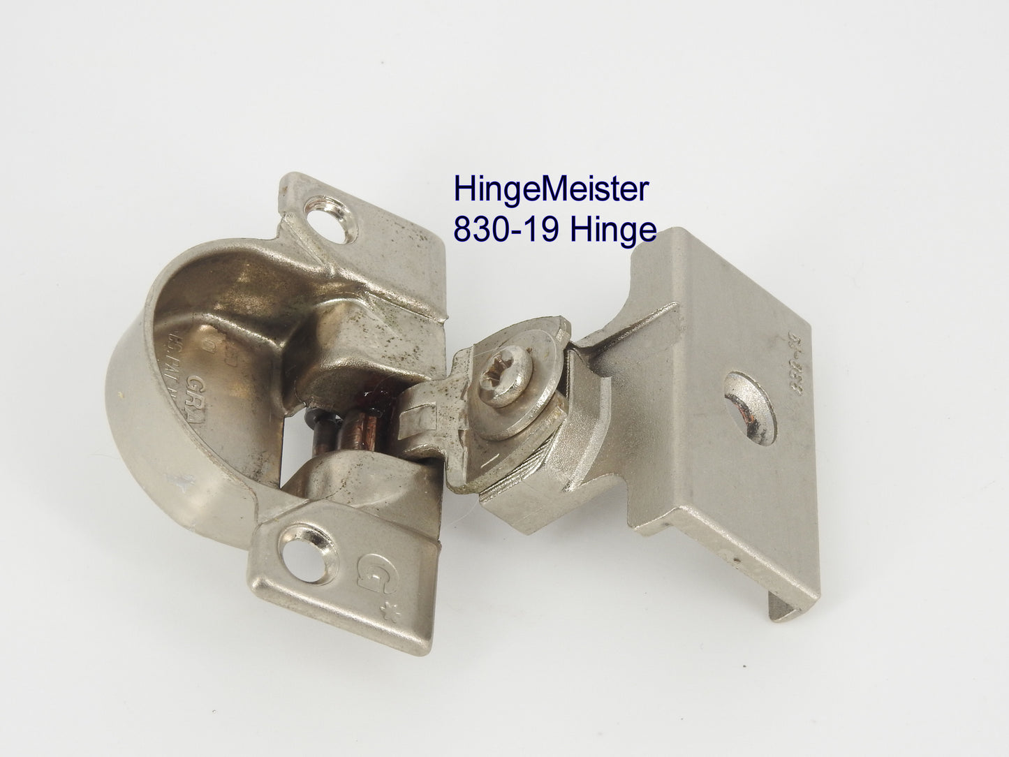 Grass 850 Hinge Cup with the 830-19 Nickel Mounting plate - Complete Hinge