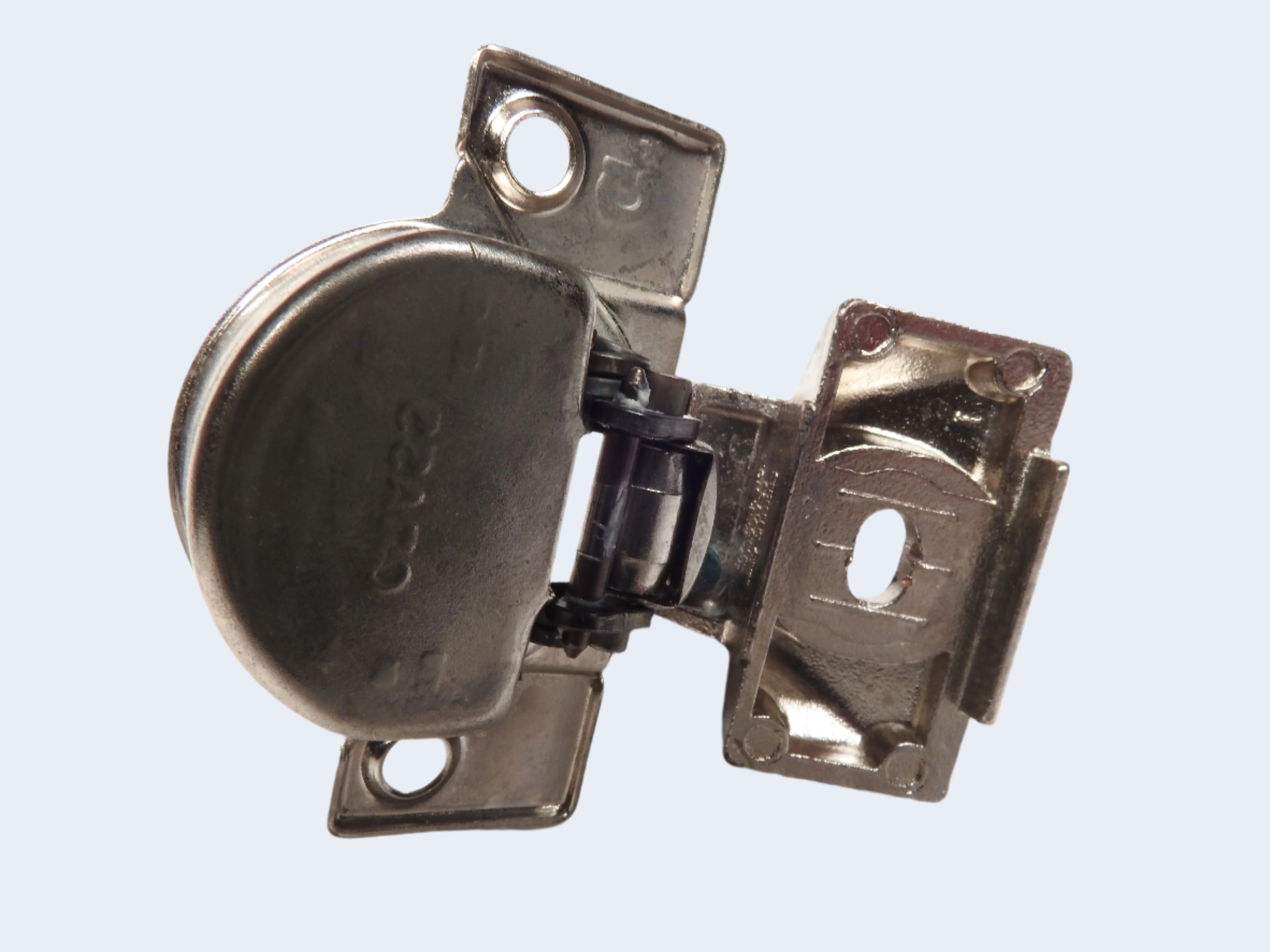 Complete Hinge - Grass 850 Nickel Hinge and 830-68 mounting plate