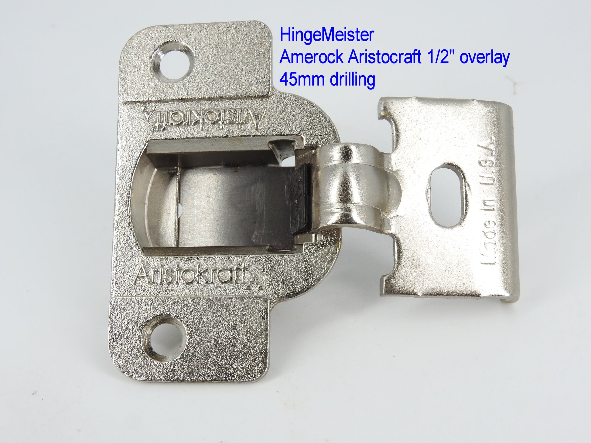 Amerock Aristocraft 2110-3A hinge 45mm drilling 1/2" overlay
