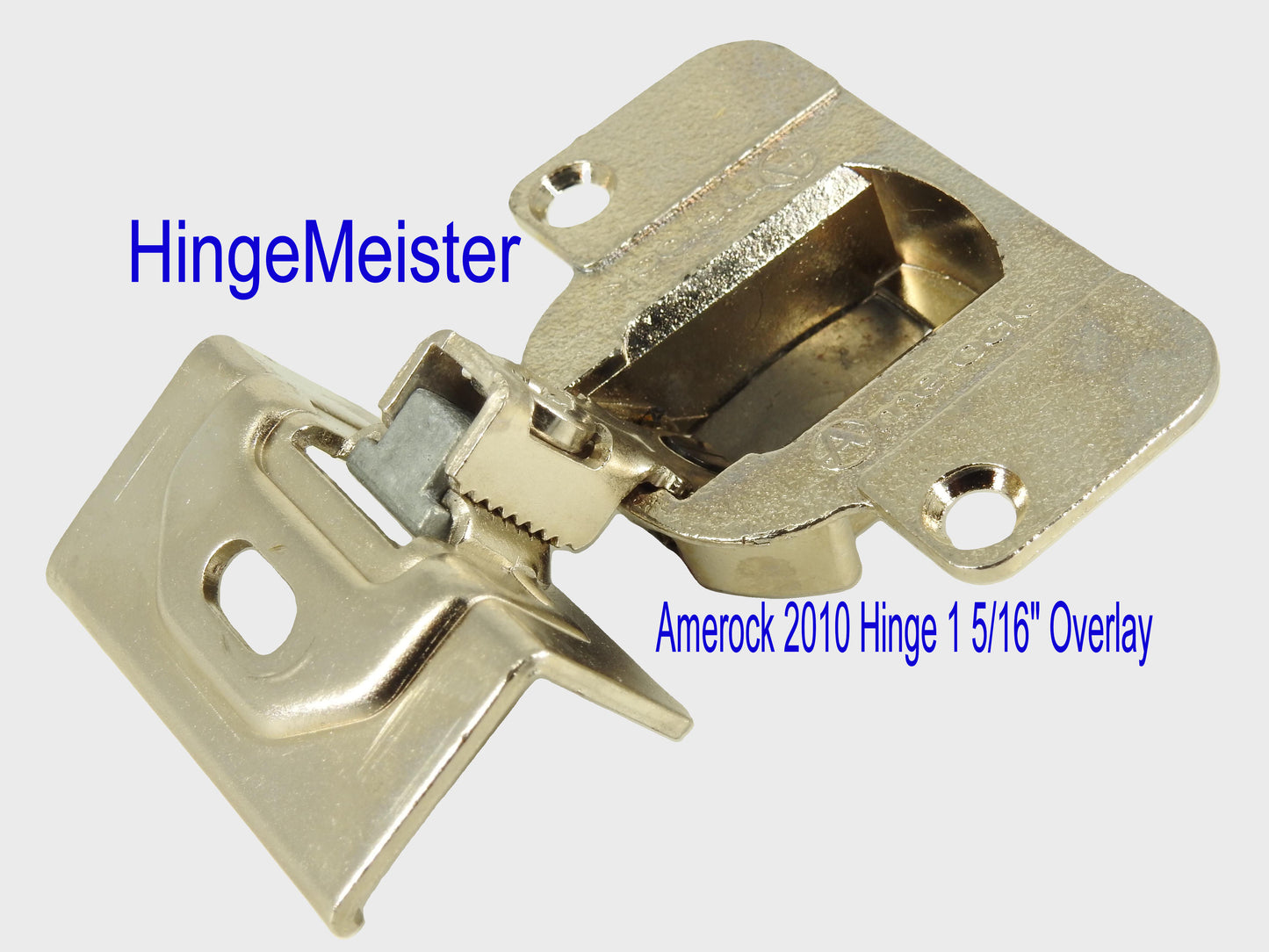 Amerock 2010 Hinge with 1 5/16" Base Plate - Nickel Finish - 48mm Drilling
