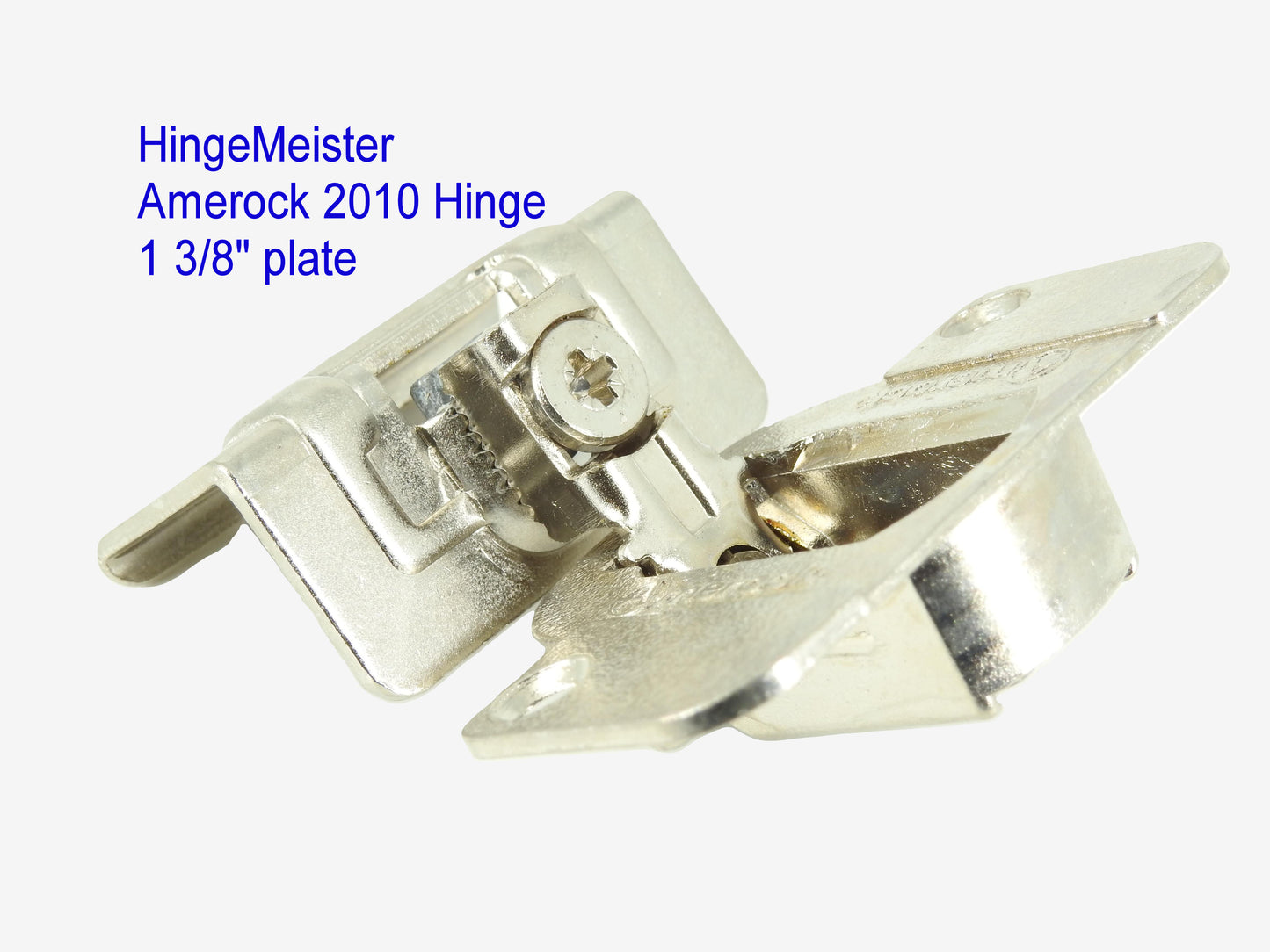 Amerock 2010 Hinge with 1 3/8" Base Plate - Nickel Finish - 48mm Drilling
