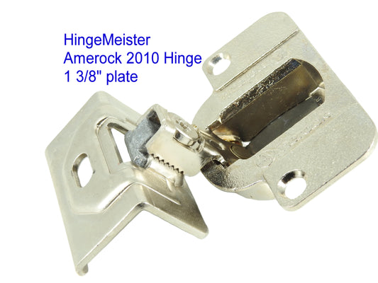Amerock 2010 Hinge with 1 3/8" Base Plate - Nickel Finish - 48mm Drilling