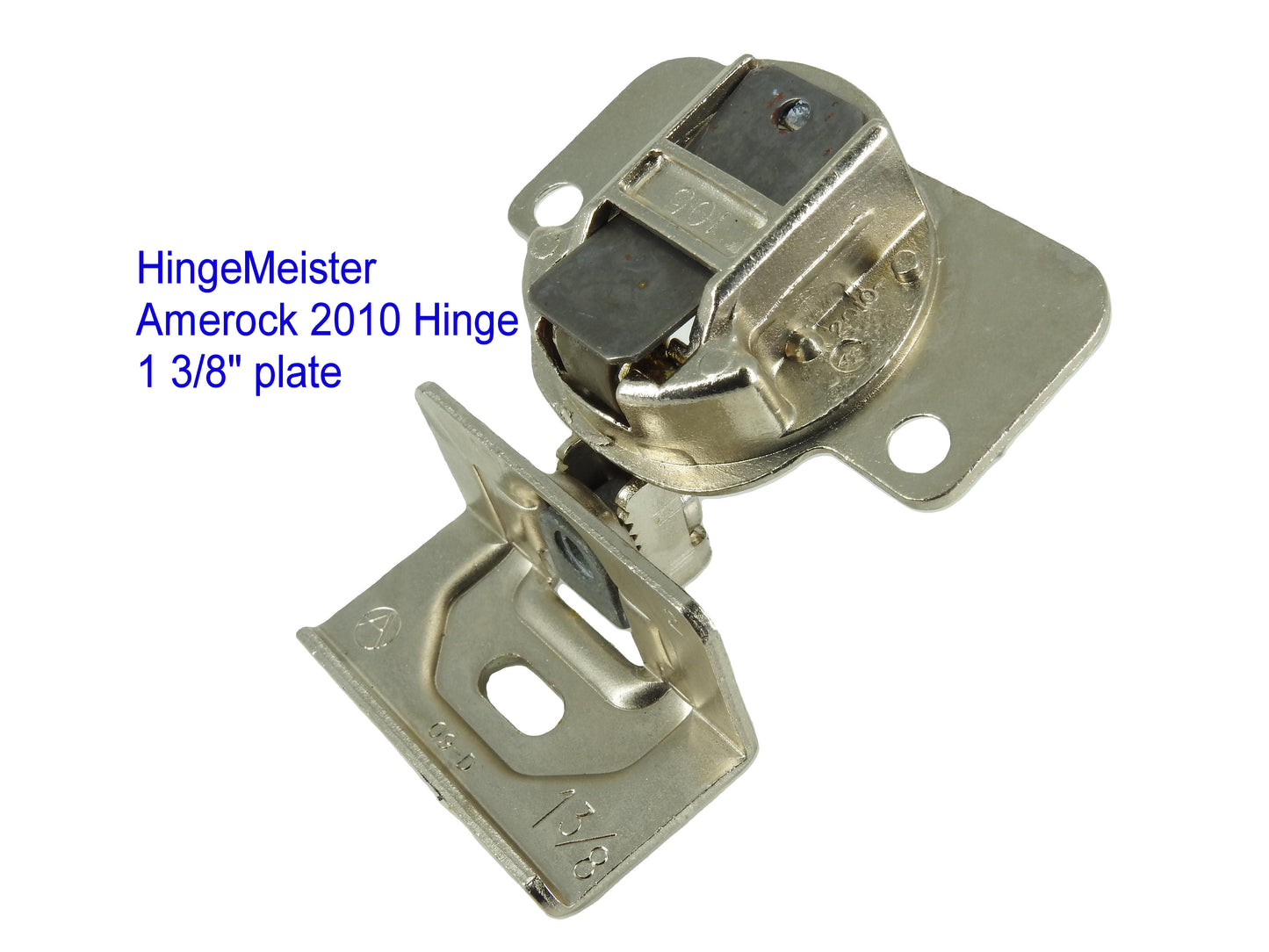 Amerock 2010 Hinge with 1 3/8" Base Plate - Nickel Finish - 48mm Drilling