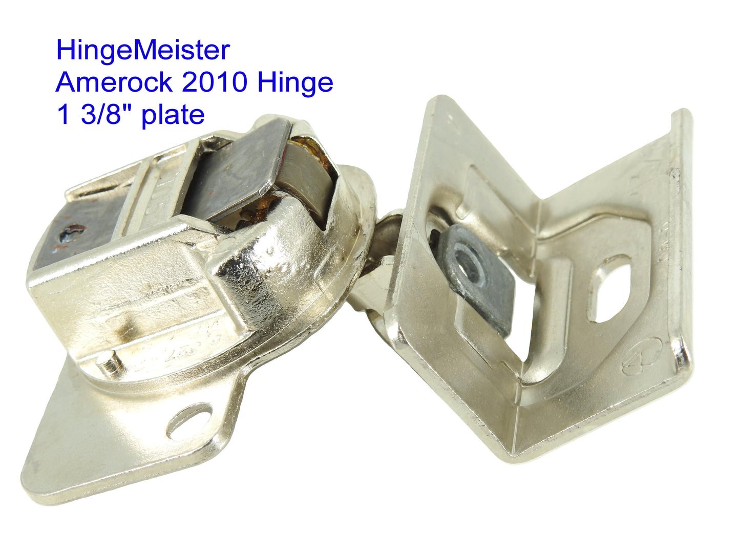 Amerock 2010 Hinge with 1 3/8" Base Plate - Nickel Finish - 48mm Drilling