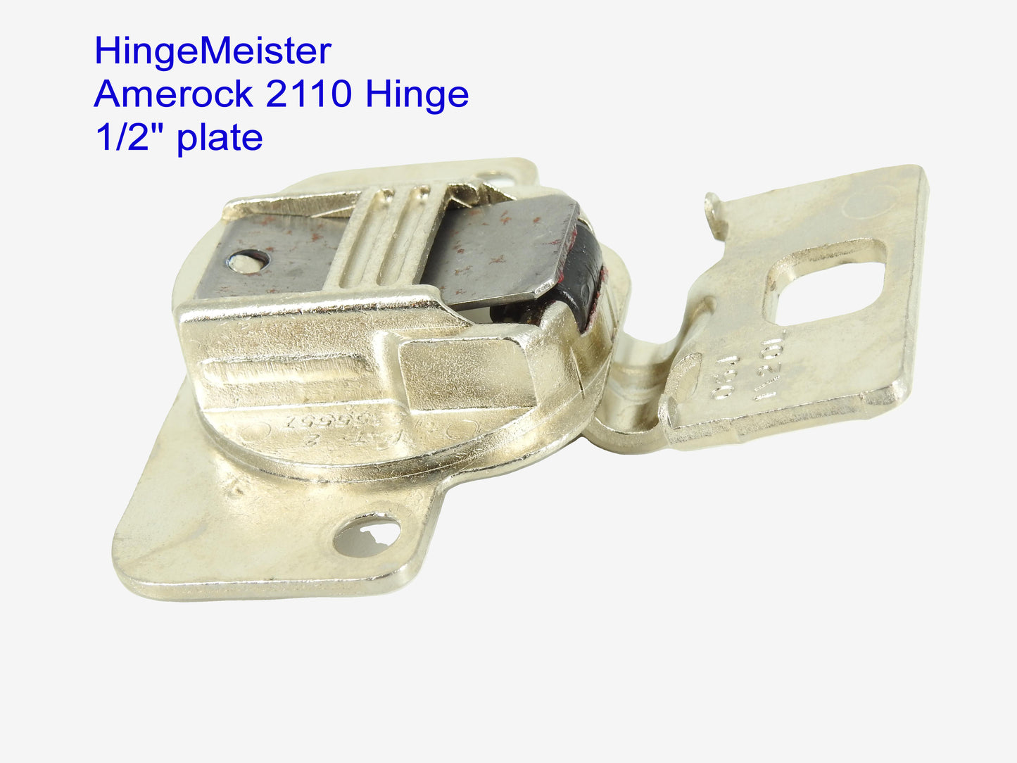 Amerock 2110 Hinge with 1/2" Base Plate - Nickel Finish - 48mm Drilling