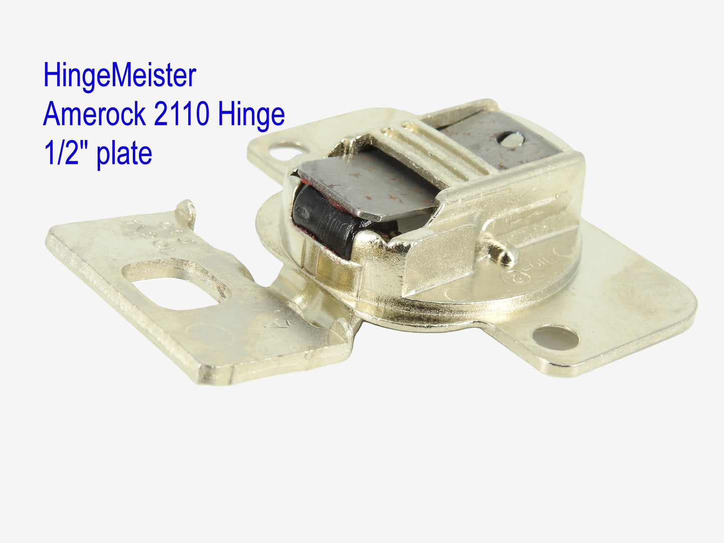 Amerock 2110 Hinge with 1/2" Base Plate - Nickel Finish - 48mm Drilling