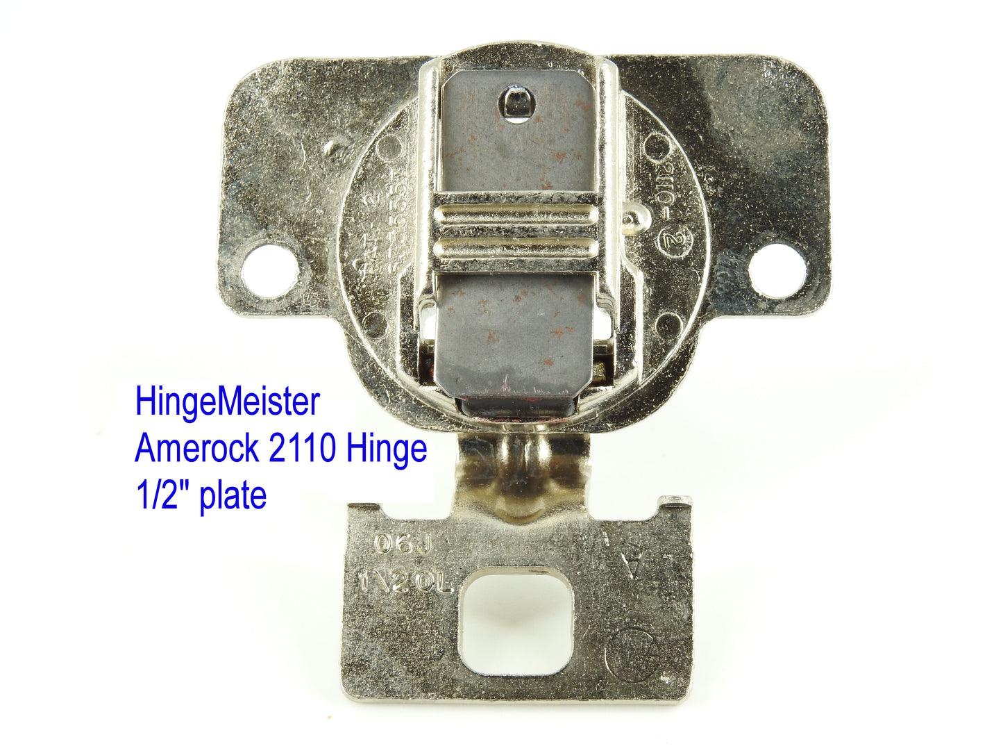 Amerock 2110 Hinge with 1/2" Base Plate - Nickel Finish - 48mm Drilling