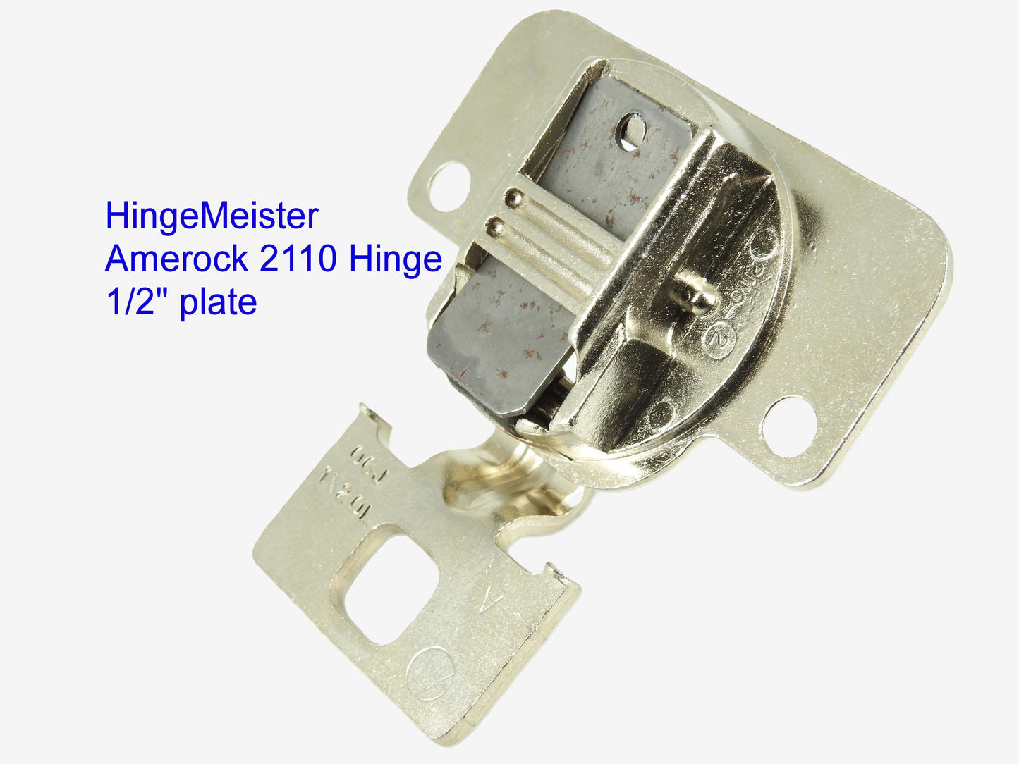 Amerock 2110 Hinge with 1/2" Base Plate - Nickel Finish - 48mm Drilling