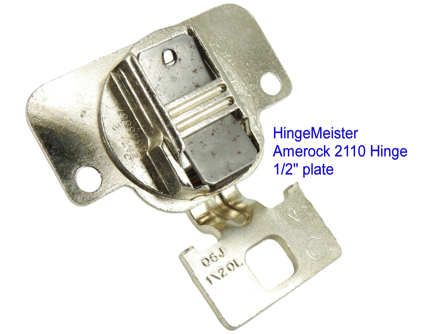 Amerock 2110 Hinge with 1/2" Base Plate - Nickel Finish - 48mm Drilling