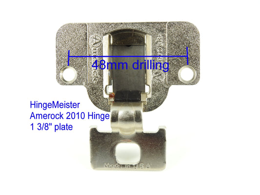 Amerock 2110 Hinge with 1/2" Base Plate - Nickel Finish - 48mm Drilling