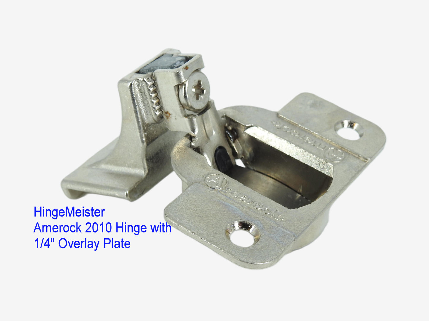 Amerock 2010 Hinge with 1/4" Base Plate - Nickel Finish - 45mm Drilling