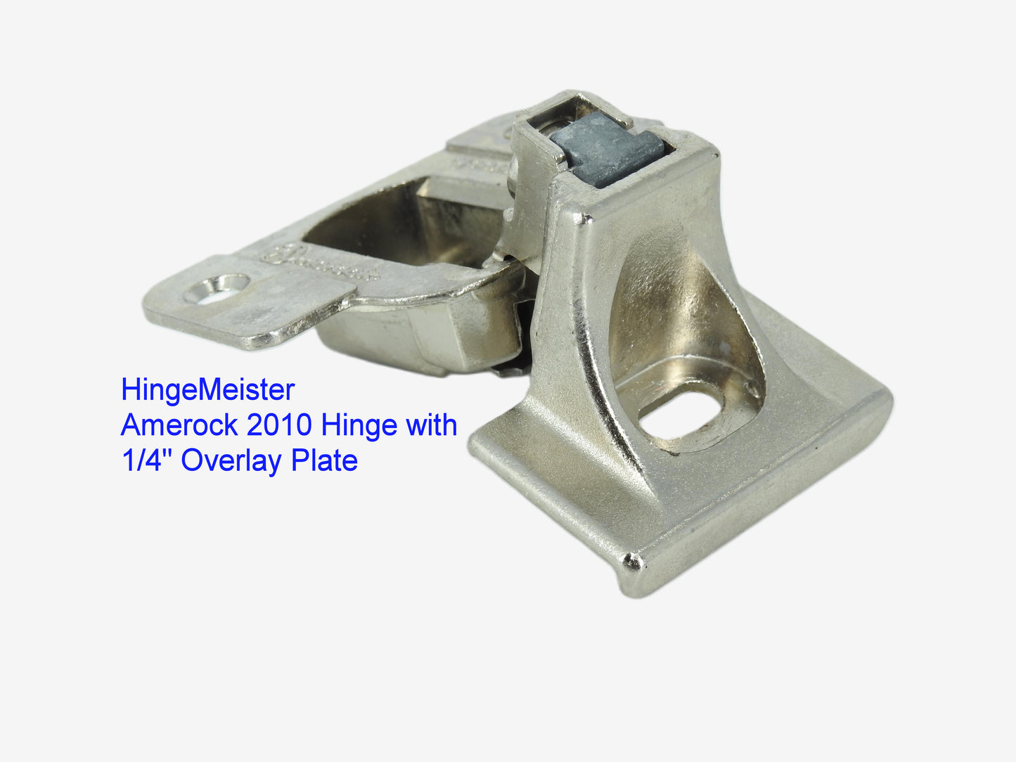 Amerock 2010 Hinge with 1/4" Base Plate - Nickel Finish - 45mm Drilling