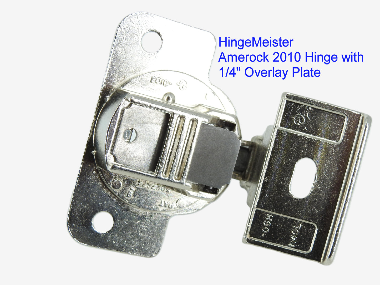Amerock 2010 Hinge with 1/4" Base Plate - Nickel Finish - 45mm Drilling