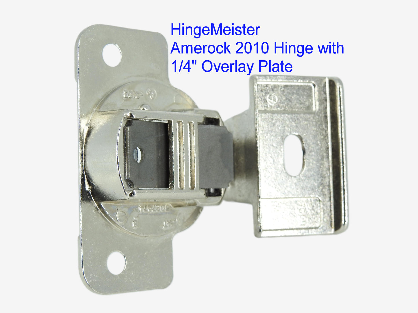 Amerock 2010 Hinge with 1/4" Base Plate - Nickel Finish - 45mm Drilling