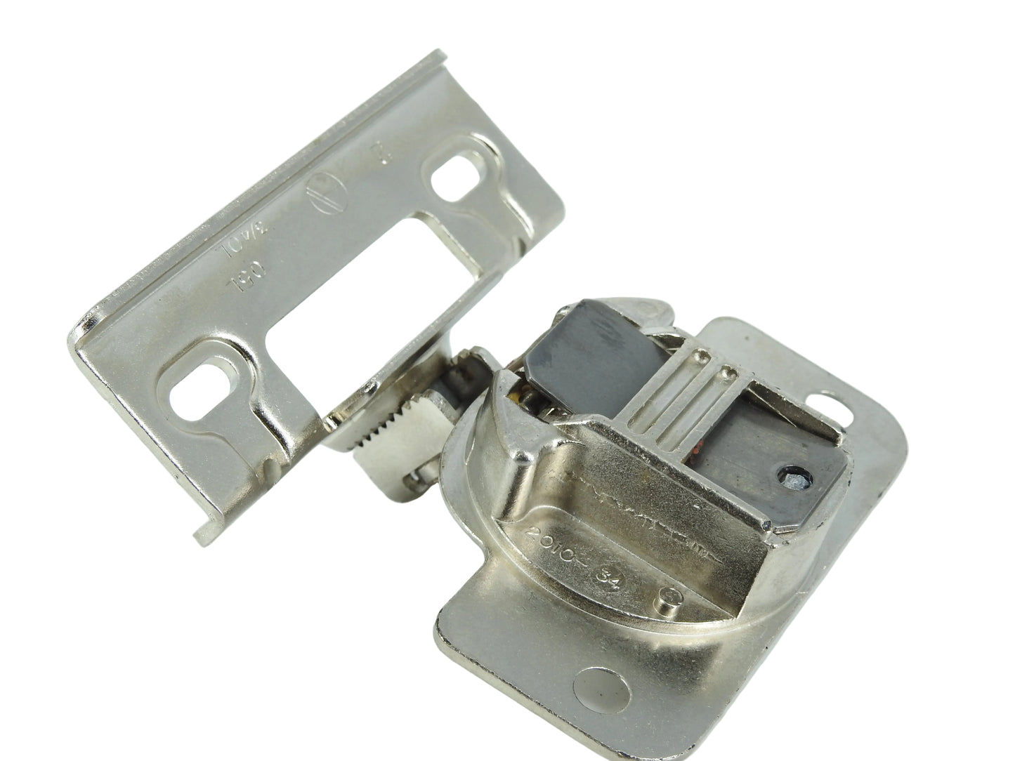 Amerock 2010 Hinge with 3/4" Base Plate - Nickel Finish - 45mm Drilling