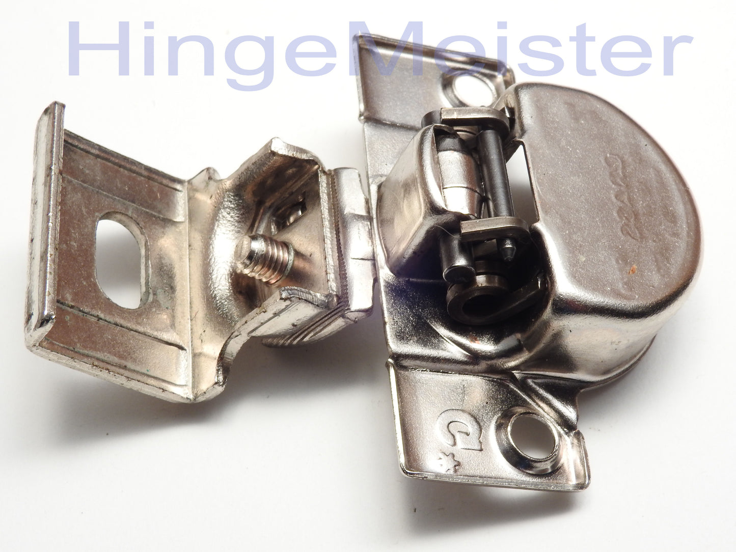 Grass 850 Hinge Cup with the 830-50 Nickel Mounting plate - Complete Hinge