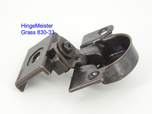 Grass 850 Hinge Cup with the  830-33 Bronze mounting plate - Complete Hinge