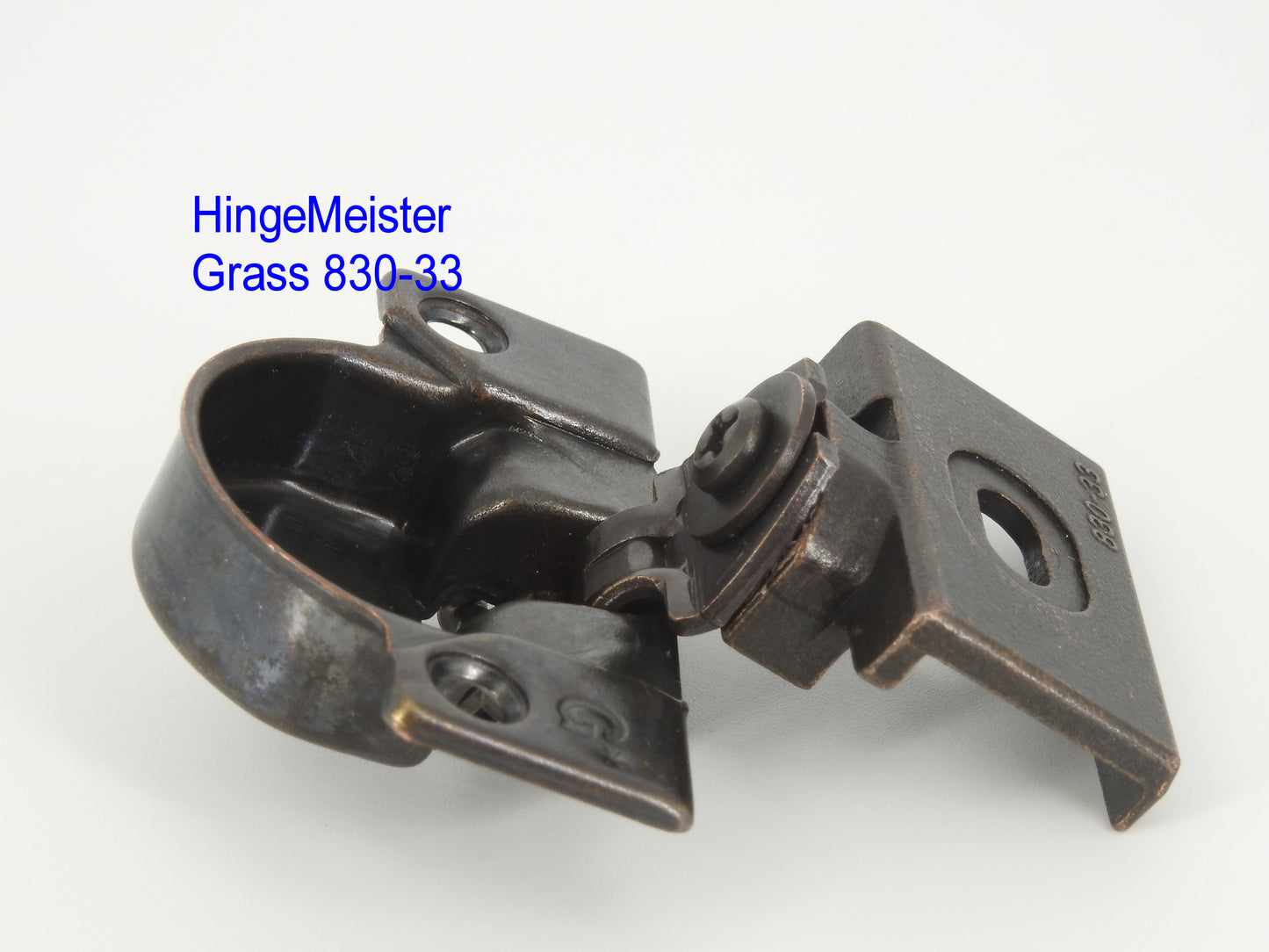 Grass 850 Hinge Cup with the  830-33 Bronze mounting plate - Complete Hinge