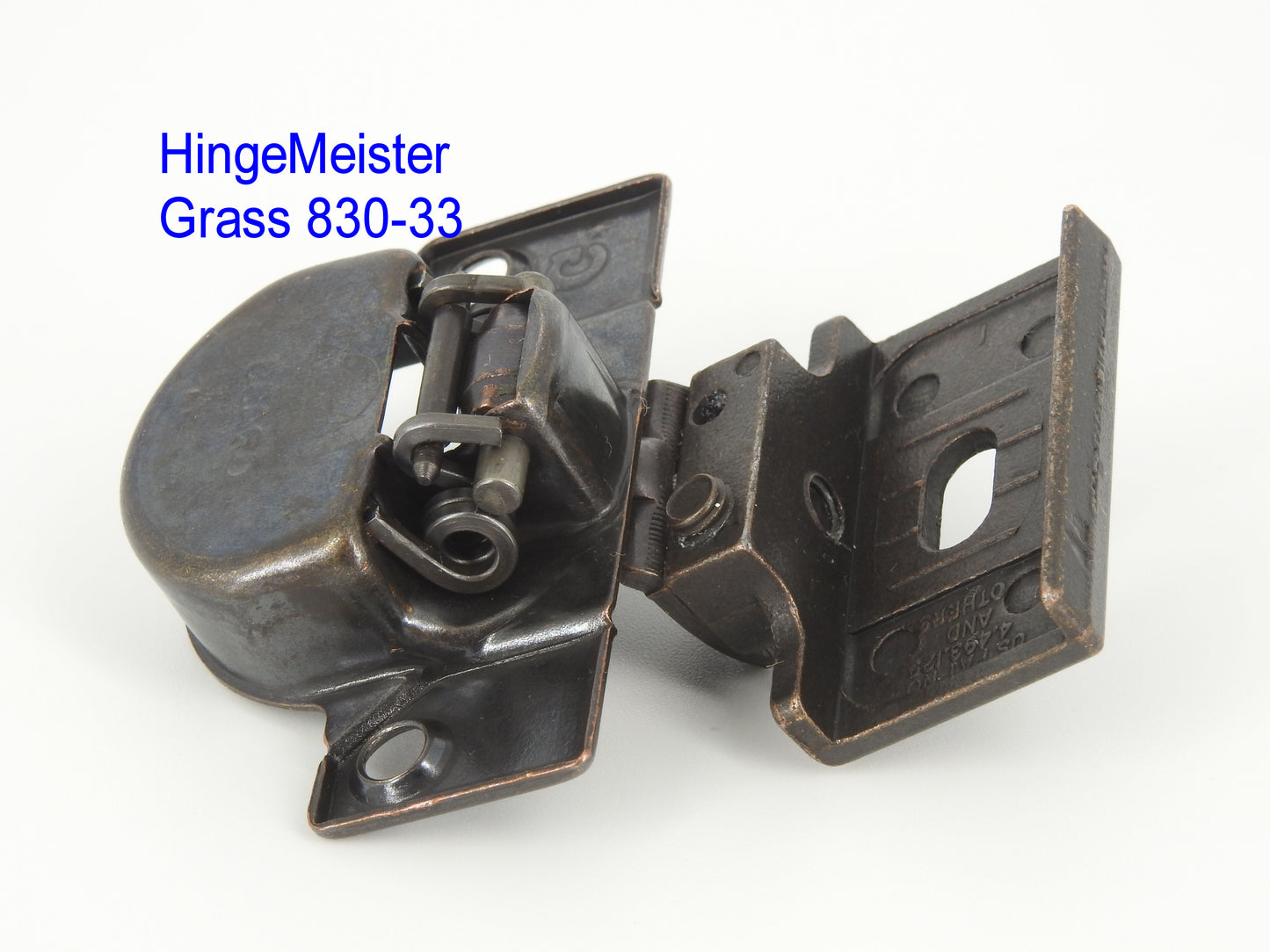 Grass 850 Hinge Cup with the  830-33 Bronze mounting plate - Complete Hinge