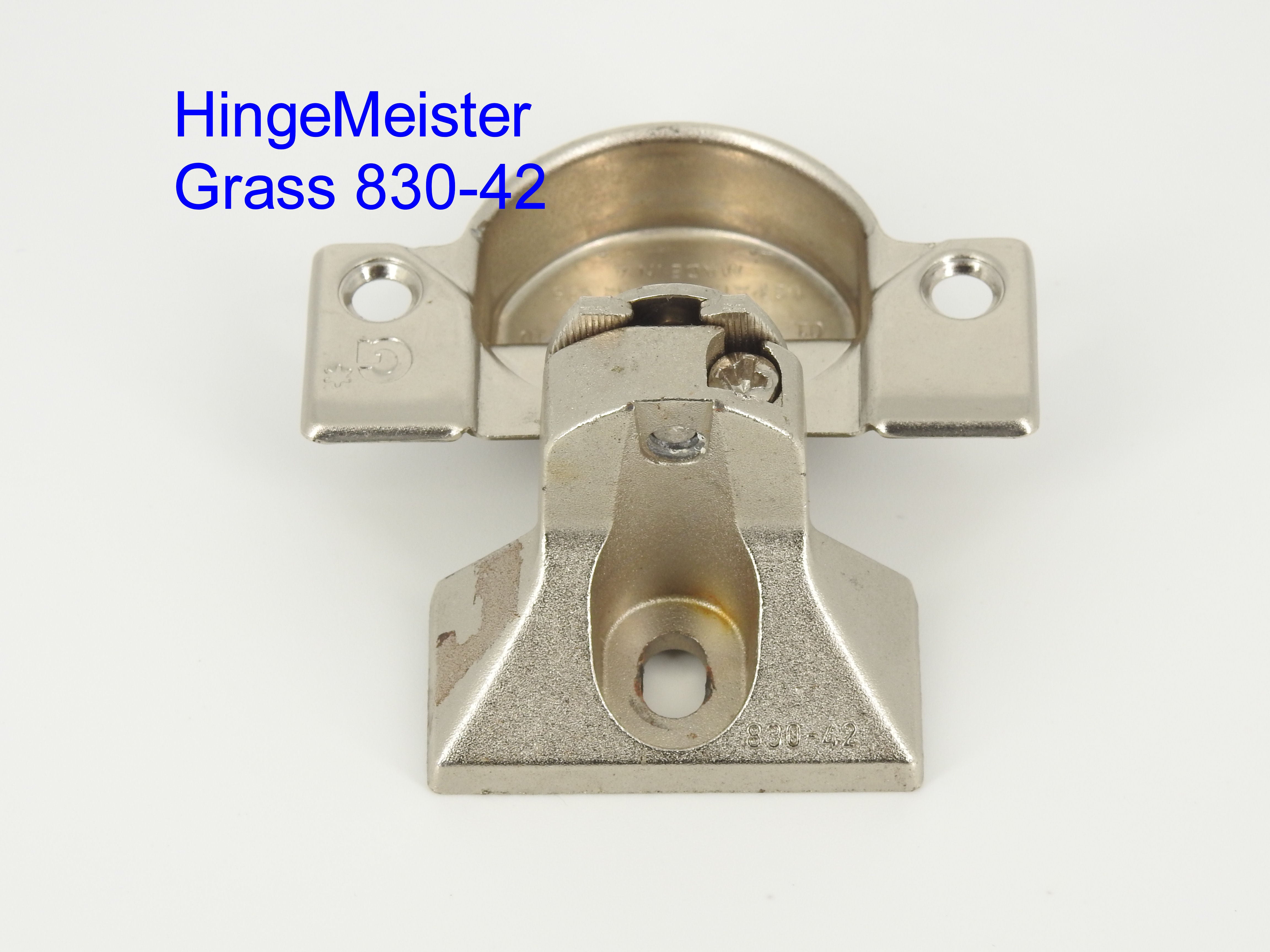 Ashop♡マントルピース　ノブレスタイプ Complete Hinge - Grass 830 Nickel Hinge and 830-42 mounting plate