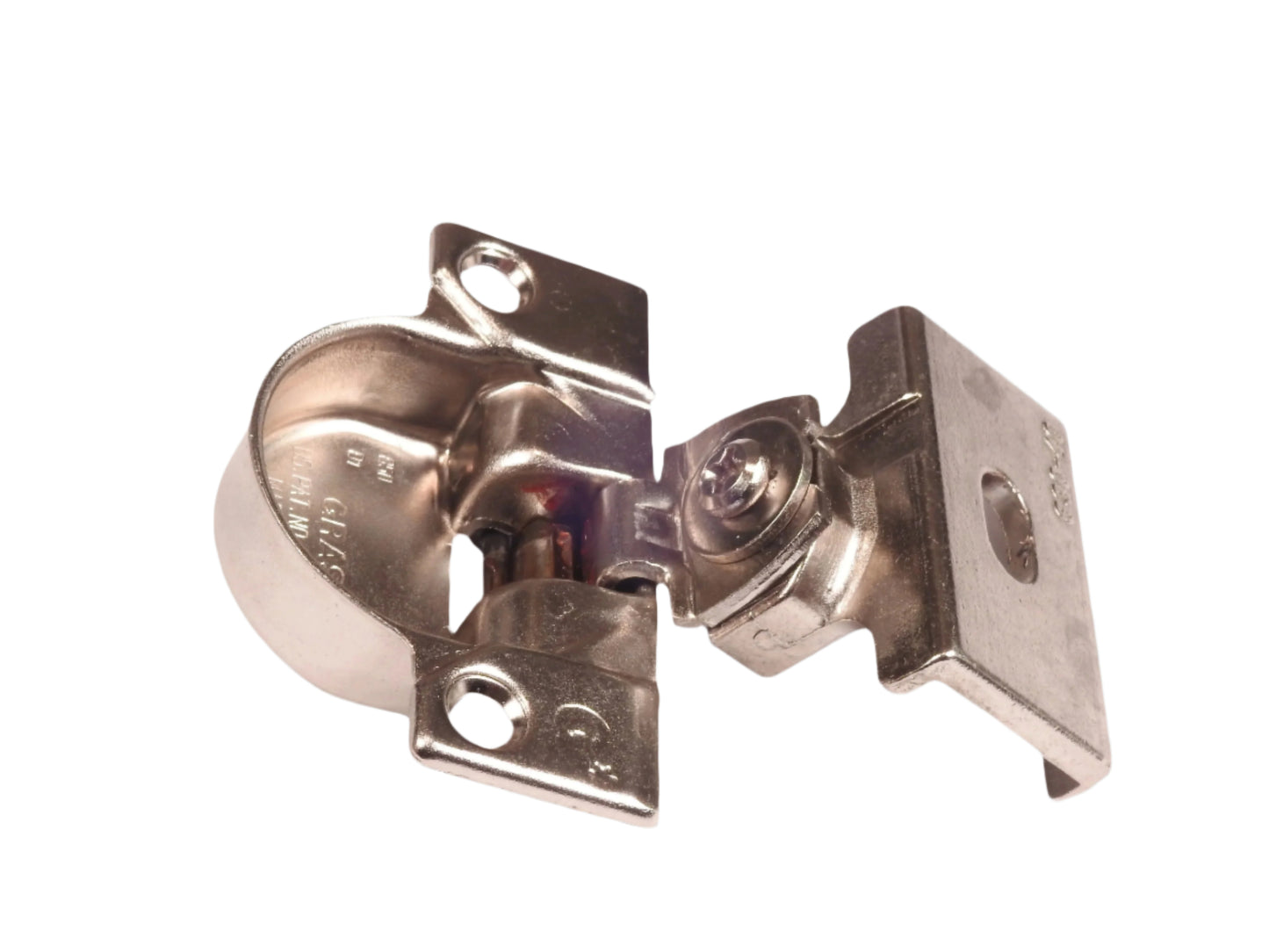 Grass 850 Hinge Cup with the 830-40 Nickel mounting plate - Complete Hinge