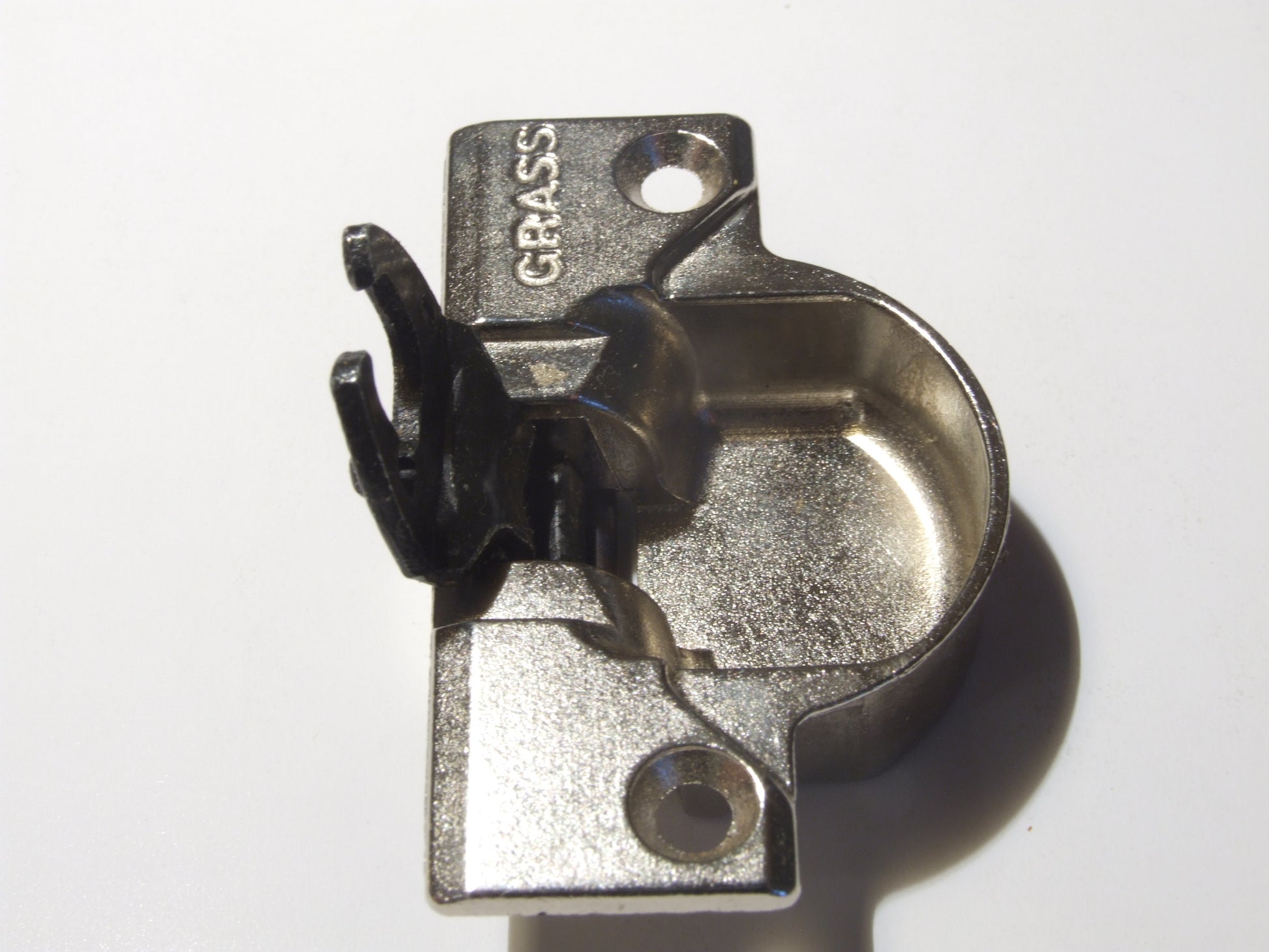 Grass 830 hinge cup in the Nickel finish