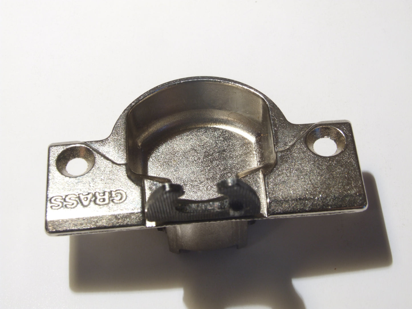 Grass 830 hinge cup in the Nickel finish